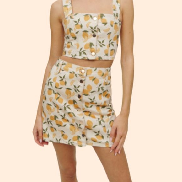 Reformation Chrissy Limoncello Mini Skirt - Picture 1 of 6